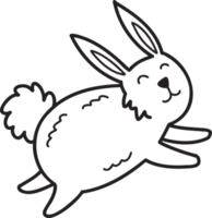 illustration de lapin mignon dessiné à la main png