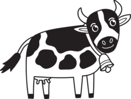 dibujado a mano linda vaca ilustración png