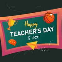 Flat teachers' day social media post vector