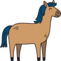 illustration de cheval mignon dessiné à la main png