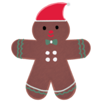 Hand Drawn christmas gingerbread in chalk style illustration png