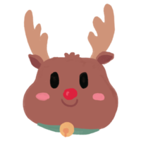 Hand Drawn cute reindeer face in chalk style illustration png