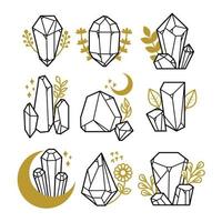 Set of Hand Drawn Gemstones vector