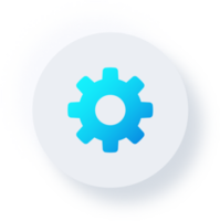 icono de configuración neumórfica, botón de interfaz de usuario de neumorfismo png