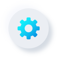 Neumorphic Settings Icon, Neumorphism UI Button png