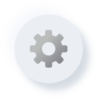 Neumorphic Settings Icon, Neumorphism UI Button png