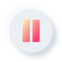 Neumorphic Pause Icon, Neumorphism Pause Button png