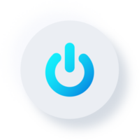 ícone de poder neumórfico, botão de interface do usuário de neumorfismo png