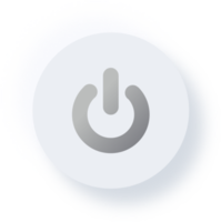 Neumorphic Power Icon, Neumorphism UI Button png