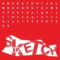 SKETCH 02 Helvetica Bold Texturized Alphabet.eps vector