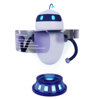 illustration d'hologramme de robot d'intelligence artificielle 3d