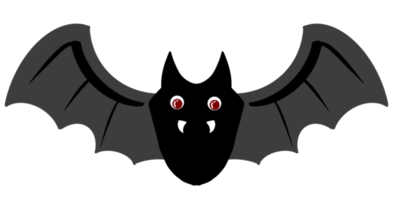 morcego com olhos vermelhos festa de halloween pintado png