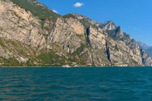 Passing tourist ferry on Lake Garda photo