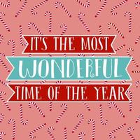 Christmas card cover design with text 'It's the most wonderful time of the year' vector