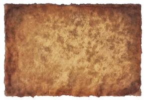 old parchment paper sheet vintage aged or texture isolated on white background photo