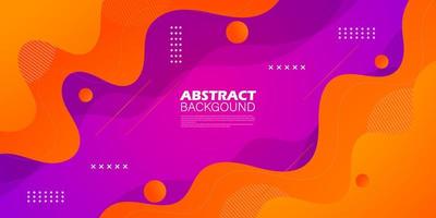 Modern dark purple orange pink geometric business banner design. creative banner design with wave shapes and lines for template. Simple horizontal banner. Eps10 vector