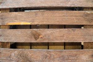 Very old wooden crates with some cracks in a close up view photo