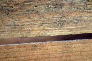 Very old wooden crates with some cracks in a close up view photo