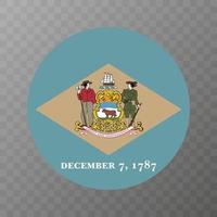 Delaware state flag. Vector illustration.
