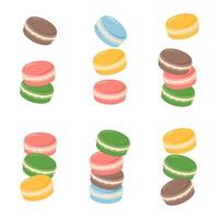 Hand drawn sweet macarons vector