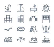 Playground and Amusement Park icon set vector