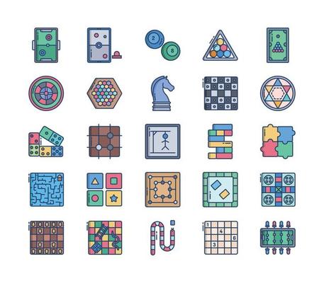 Table and board Games icon set