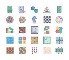 conjunto de iconos de juegos de mesa y de mesa vector