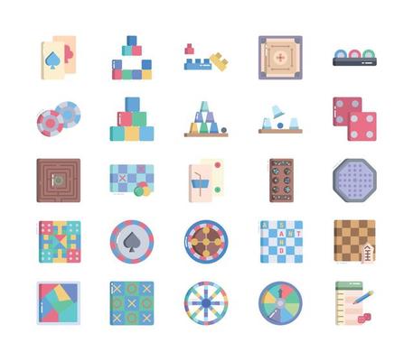 Table and board Games icon set