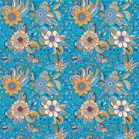 Illustration Seamless floral pattern background blue photo