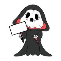 cute Grim reaper cartoon vector