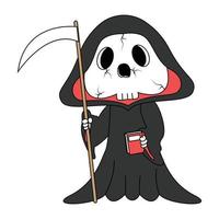 cute Grim reaper cartoon vector