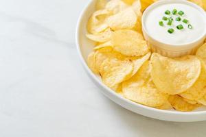 potato chips with sour cream photo