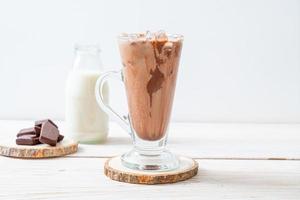 Iced chocolate milkshake drink photo