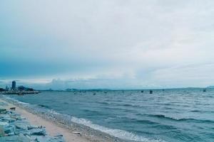 garbage and trash on beach photo