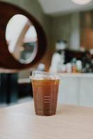 iced americano coffee or long black coffee photo