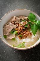 Pho Bo vietnamese soup with pork and rice noodles photo