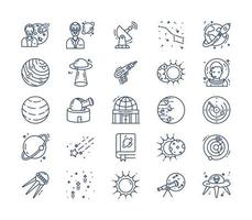 Space and astronomy icon set vector