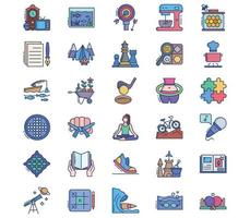 Hobby and free time icon set vector