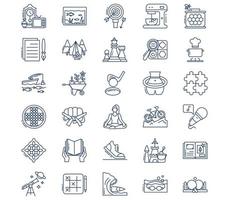 Hobby and free time icon set vector