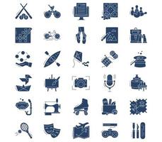 Hobby and free time icon set vector