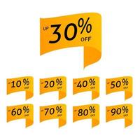 Set of discount price vector illustrations for product sales