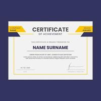 Certificate of appreciation template, Clean modern certificate with simple vector design. Certificate border template with luxury and modern illustration.