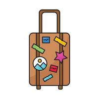 Travel Suitcase Outline Color Icon vector