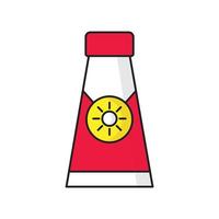 Sun Cream Outline Color icon vector