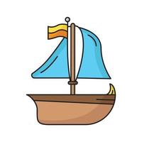 Boat Outline Color Icon vector