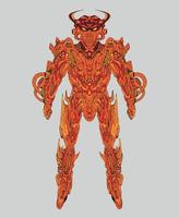Robot knight warrior in background perfect for tshirt design sticker merchandise vector