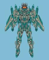 Robot knight warrior in background perfect for tshirt design sticker merchandise vector