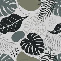 Abstract Floral seamless pattern with leaves. tropical background vector