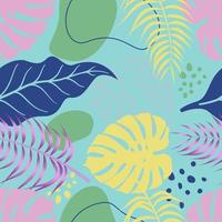 Abstract Floral seamless pattern with leaves. tropical background vector