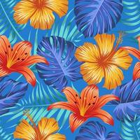 Floral seamless pattern with leaves. tropical background vector